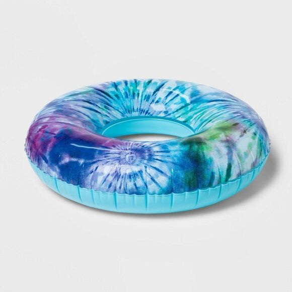 Sun Squad New 45 Diameter Inflatable Tube Tie Dye Water Beach Fun Vacation Ring - Picture 1 of 3